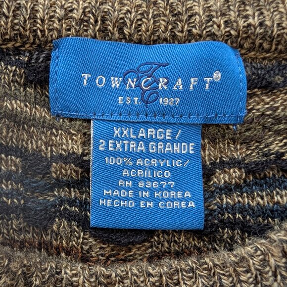 VINTAGE 1980s Towncraft sweater brown and navy blue XXLarge EUC - Picture 8 of 10